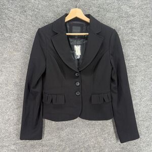 New The Limited Blazer Women 6 Black Button Up Collared Long Sleeve Lined